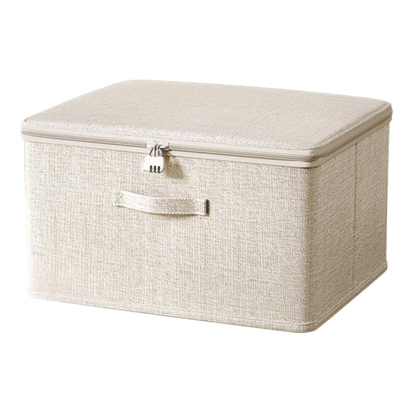 Locking Adult Game Toy Storage Organizer Lock Box Toy Storage Bins Women and Men Game Toys Storage Bags with 2 Drawstring Bags, Large capacity (Beige) 11.8x7.8x5.5 11.8" x 7.8" x 5.5" Beige