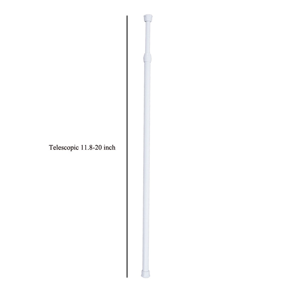 Spring Loaded Extendable Shower Curtain Rod - Aluminum Pole with Round Head | Tension Curtain Rail for Bathroom & Windows | Adjustable Length Rust-Resistant Aluminum Curtain Rod(15.8-27.6") 11.8-20"