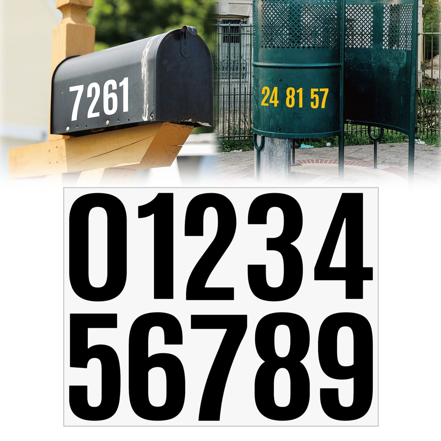 4 Inch Multicolor Vinyl Number Stickers - Self-Adhesive Decals for Mailbox, Car & Home,Large Digit Labels,Weatherproof Number Signs Number Labels For Car Home Multicolor(Blue) BK2