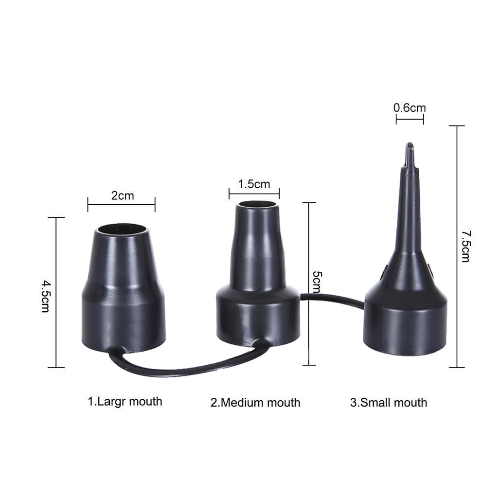 3-in-1 Plastic Nozzle Set for Air Pump,Pump Nozzle Head, Air Inflator Adaptor & Replacement Valves, 3 Sizes, Inflation Accessories for Air Beds & Pool Floats, Plastic Nozzle Kit(Black) Black