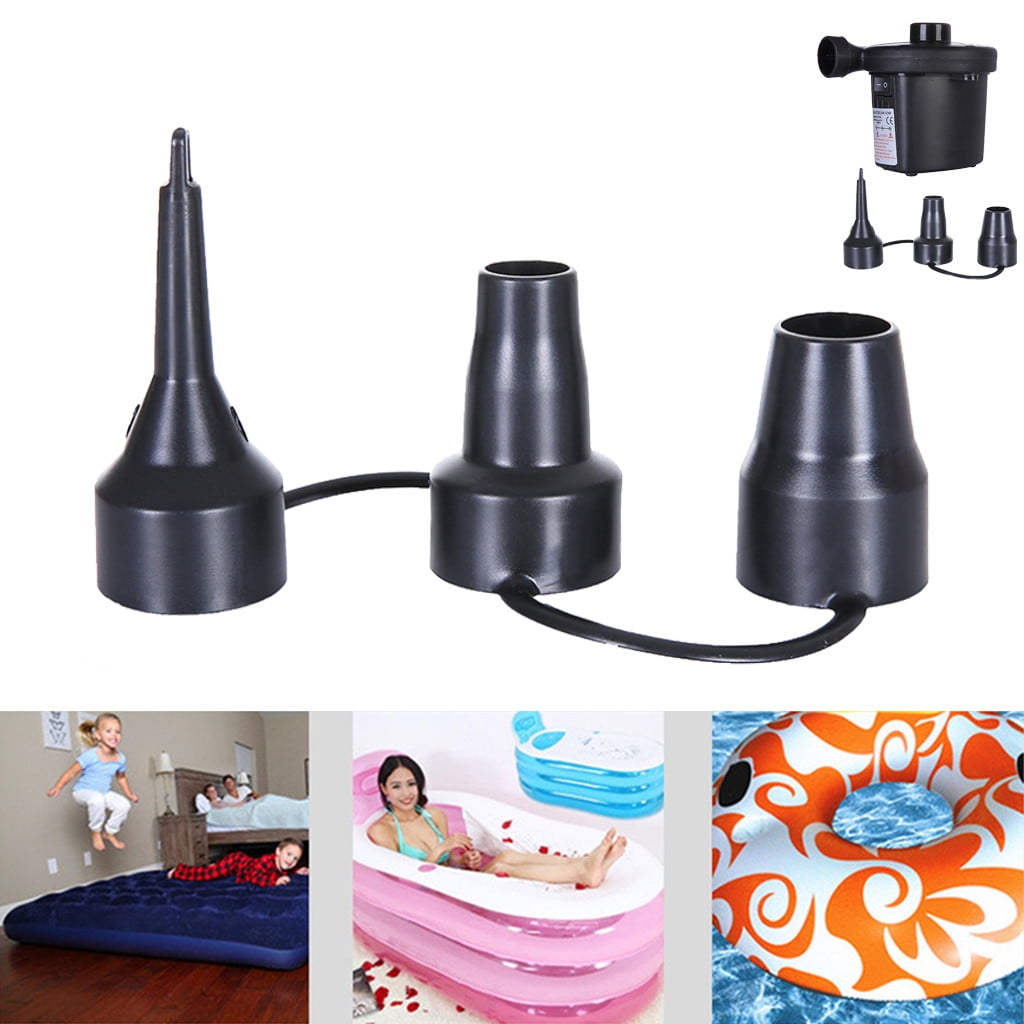 3-in-1 Plastic Nozzle Set for Air Pump,Pump Nozzle Head, Air Inflator Adaptor & Replacement Valves, 3 Sizes, Inflation Accessories for Air Beds & Pool Floats, Plastic Nozzle Kit(Black) Black