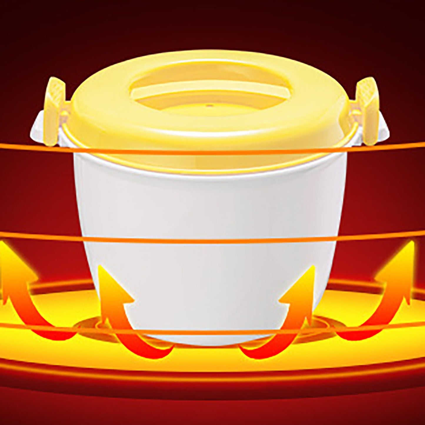 Microwave Rice Cooker, Microwavable Food Container, Convenient Cooker for Microwave, Plastic Micro Steamer Multifunctional Cookware for Rice, Pasta, Vegetables, Soups and More, 8.27x5.51 9.06" x 6.1" Yellow
