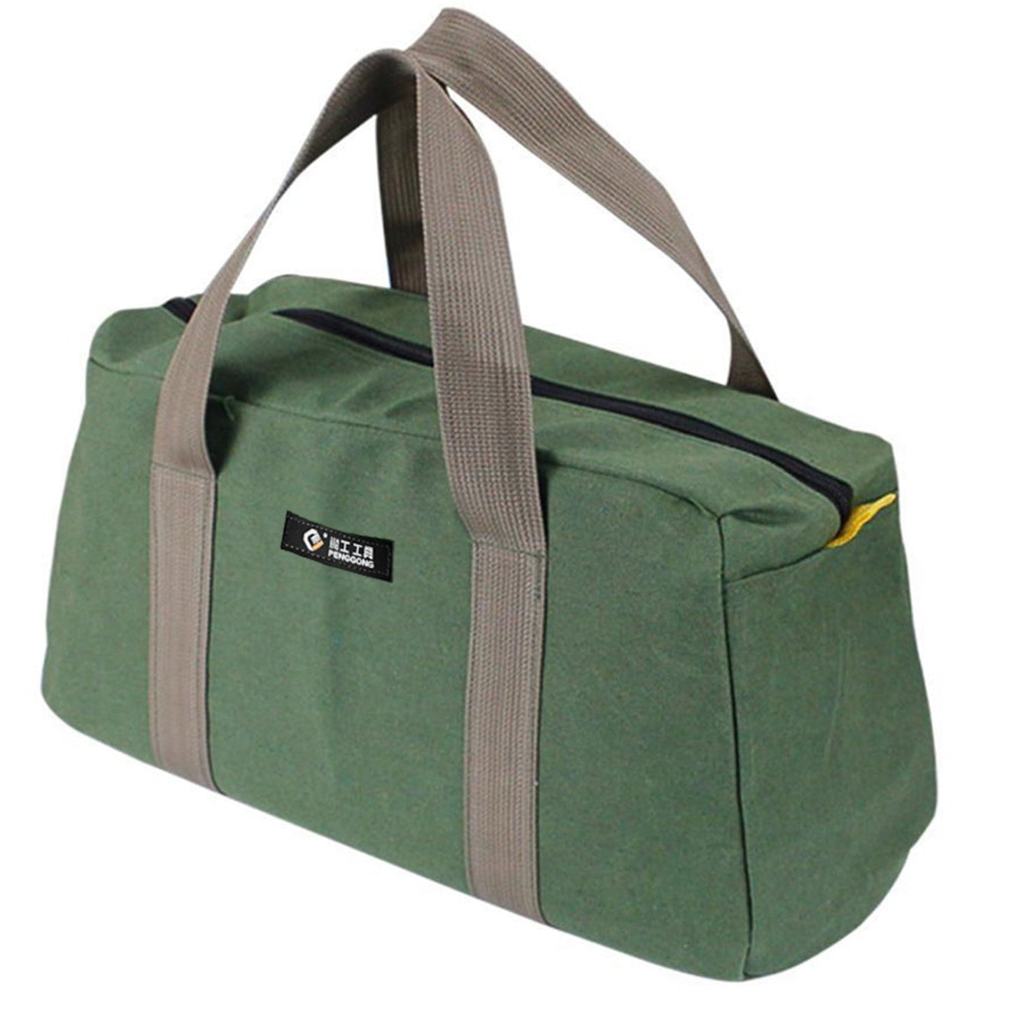 1 Pack Tool Bag for Men with Waterproof Hard Bottom,Mechanics Tool Bag,Heavy Duty Tool Bag Wide Mouth Tote for Various Instrument, Electrician Carpenter Mechanic,3 Sizes Available，Green(16 inch) 16 inch