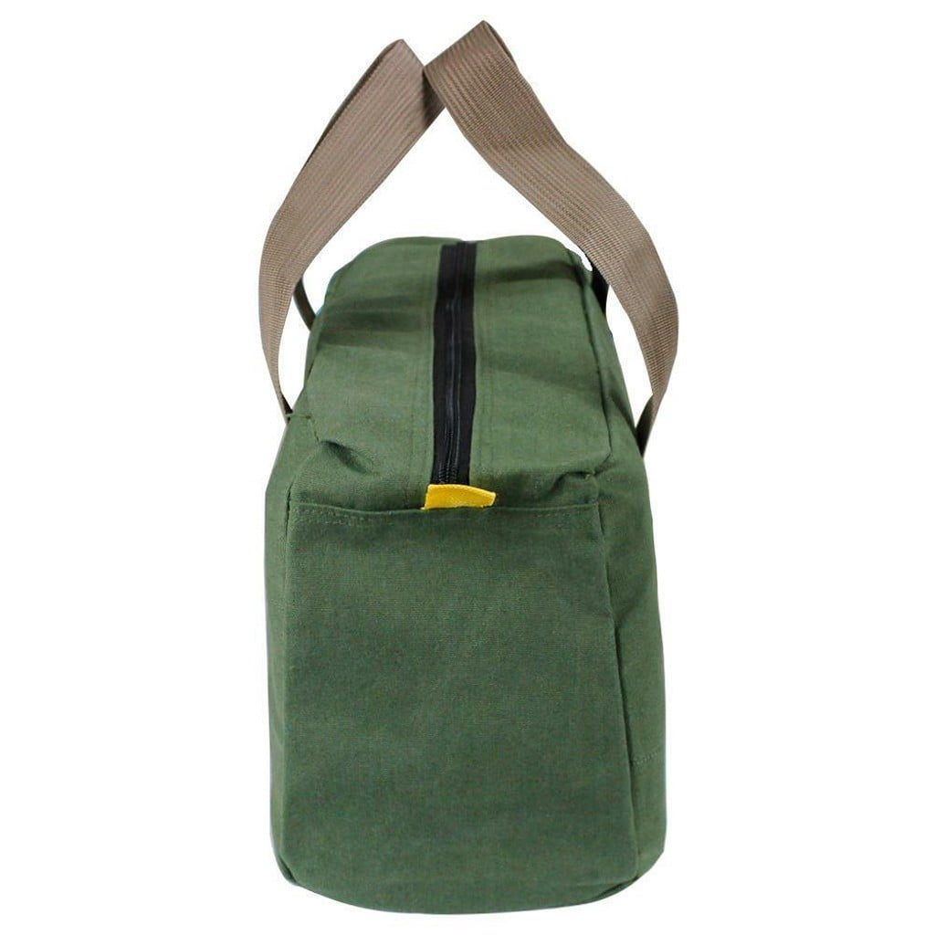 1 Pack Tool Bag for Men with Waterproof Hard Bottom,Mechanics Tool Bag,Heavy Duty Tool Bag Wide Mouth Tote for Various Instrument, Electrician Carpenter Mechanic,3 Sizes Available，Green(16 inch) 16 inch