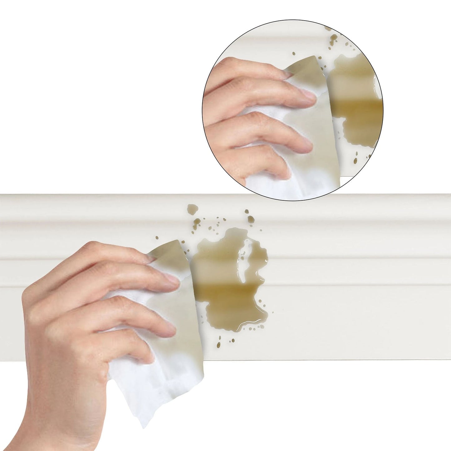 Flexible Wall Base Moulding Trim, Peel and Stick Rubber Baseboard Molding, 3.86 Inch x 16.4 Feet Self-Adhesive Vinyl Wall Base Cove Base (Creamy White) 3.86 Inch x 16.4 Feet White