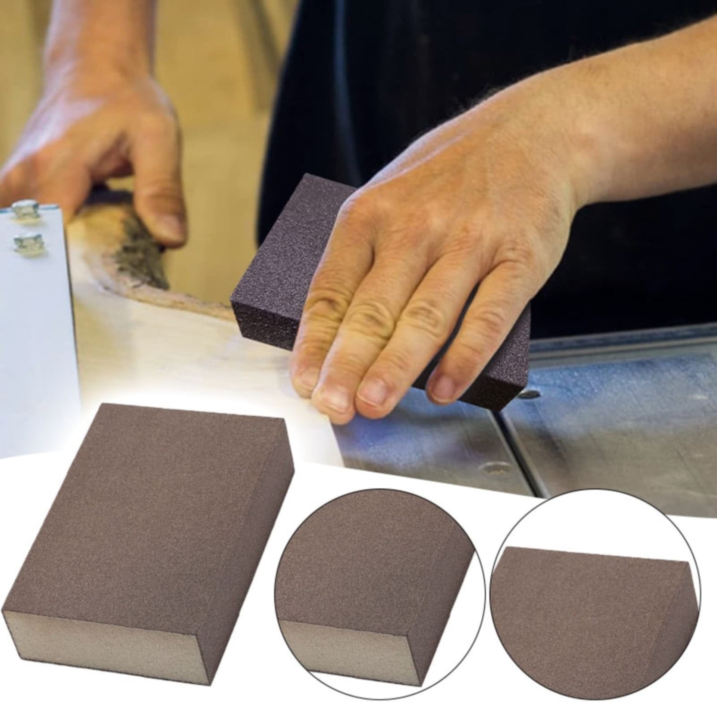 Sanding Sponge Sanding Blocks Assortment, Sand Paper for Wood Furniture, Sander Pads, Washable And Reusable Sanding Polishing Sponge Sandpaper for Drywall Metal Glasses Repair,120 Grit 240 Grit