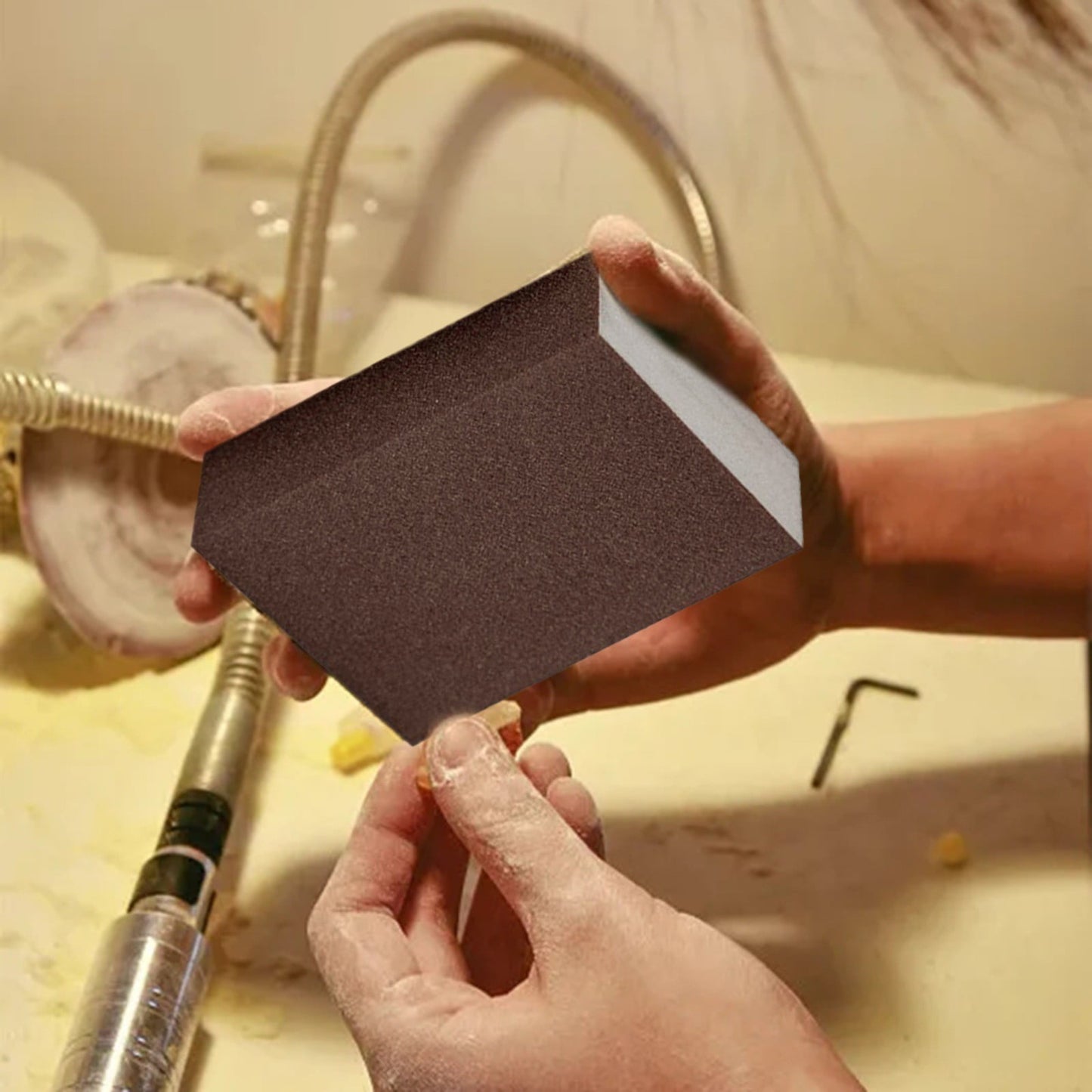 Sanding Sponge Sanding Blocks Assortment, Sand Paper for Wood Furniture, Sander Pads, Washable And Reusable Sanding Polishing Sponge Sandpaper for Drywall Metal Glasses Repair,120 Grit 240 Grit