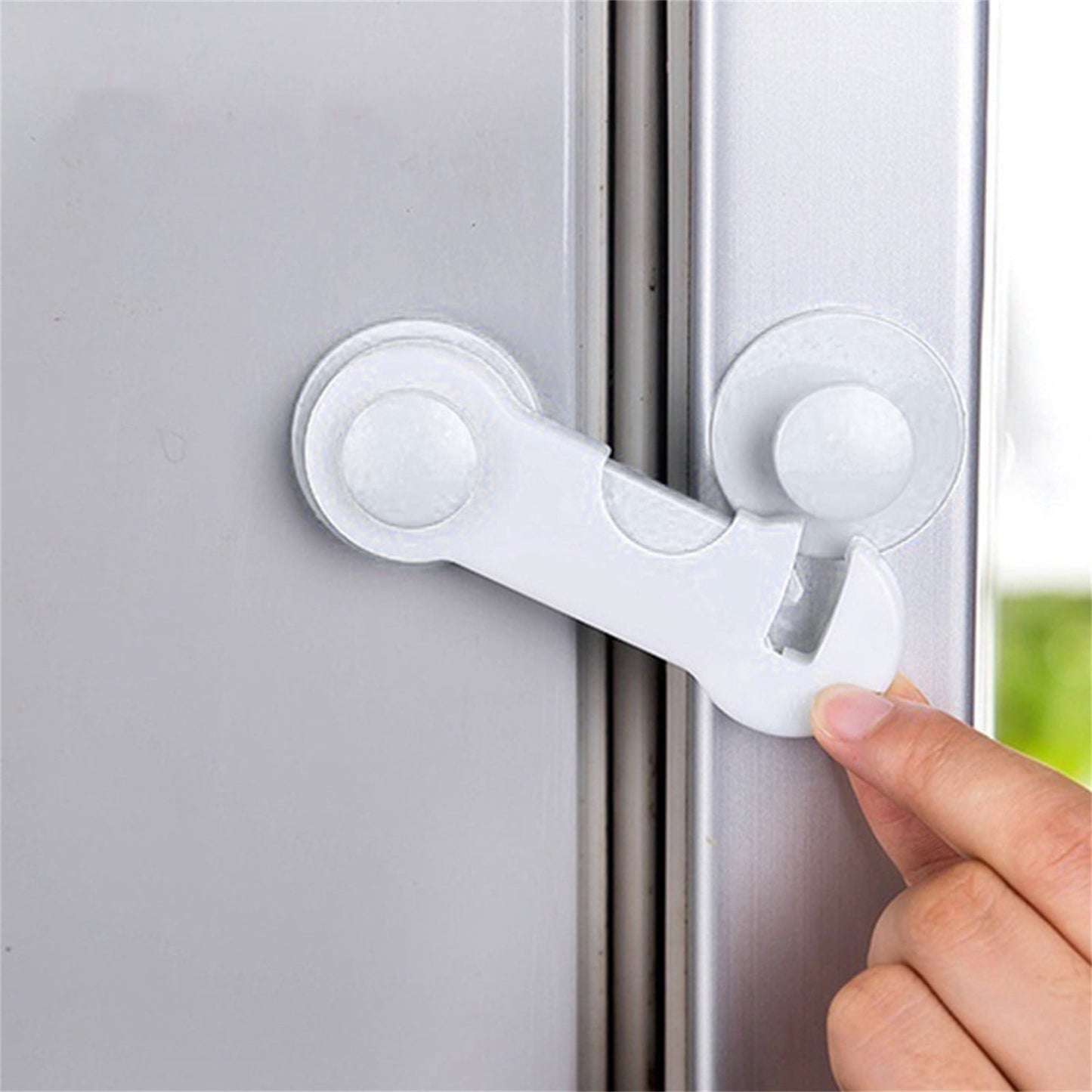 Cabinet Locks for Pet Safety, Plastic Latches with Adhesive for Drawer Cupboards Closet and Pantry Door, Fridge Lock for Protecting Dog and Cat, 2 Pcs, 3.74 Inches 3.74" Blue