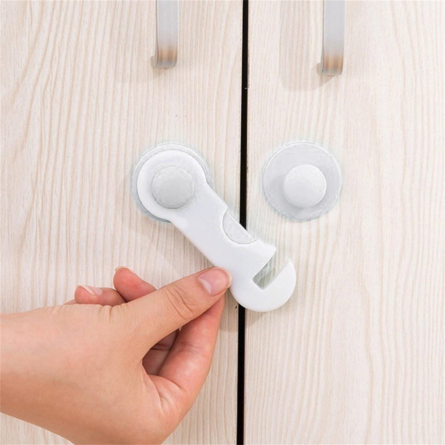 Cabinet Locks for Pet Safety, Plastic Latches with Adhesive for Drawer Cupboards Closet and Pantry Door, Fridge Lock for Protecting Dog and Cat, 2 Pcs, 3.74 Inches 3.74" Blue