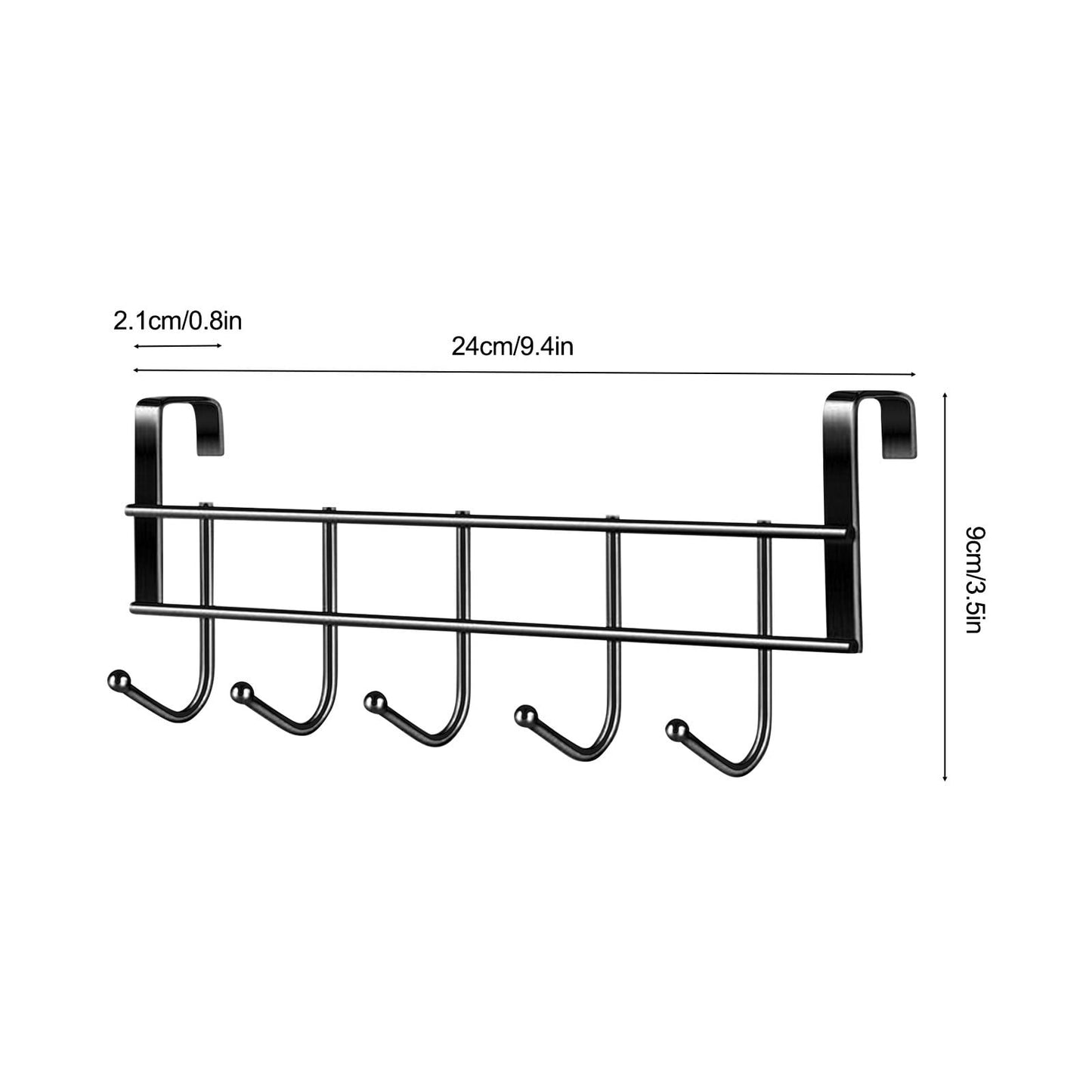 Over The Door Hooks, Door Hanger Hooks For Hanging ,Over The Door Towel Racks With 5 Coat Hook,Over The Door Towel Rack For Kitchen Bathroom Towel Holder Towels Hanger Rack Accessories 2.1 cm