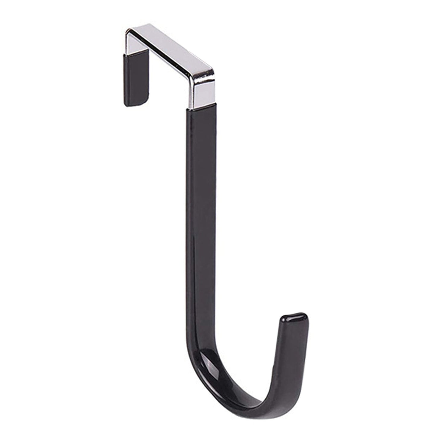 Over the Door Hook,1 Pack Over The Door Hooks Rubber Scratches,Sturdy Metal Single Over Door Hooks,Door Hanger Hook Door Hooks for Hanging,Towels,Clothes,Bathroom,Hold Up to 20Lbs(White) Black