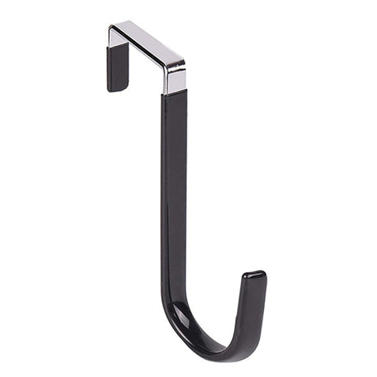 Over the Door Hook,1 Pack Over The Door Hooks Rubber Scratches,Sturdy Metal Single Over Door Hooks,Door Hanger Hook Door Hooks for Hanging,Towels,Clothes,Bathroom,Hold Up to 20Lbs(White) Black