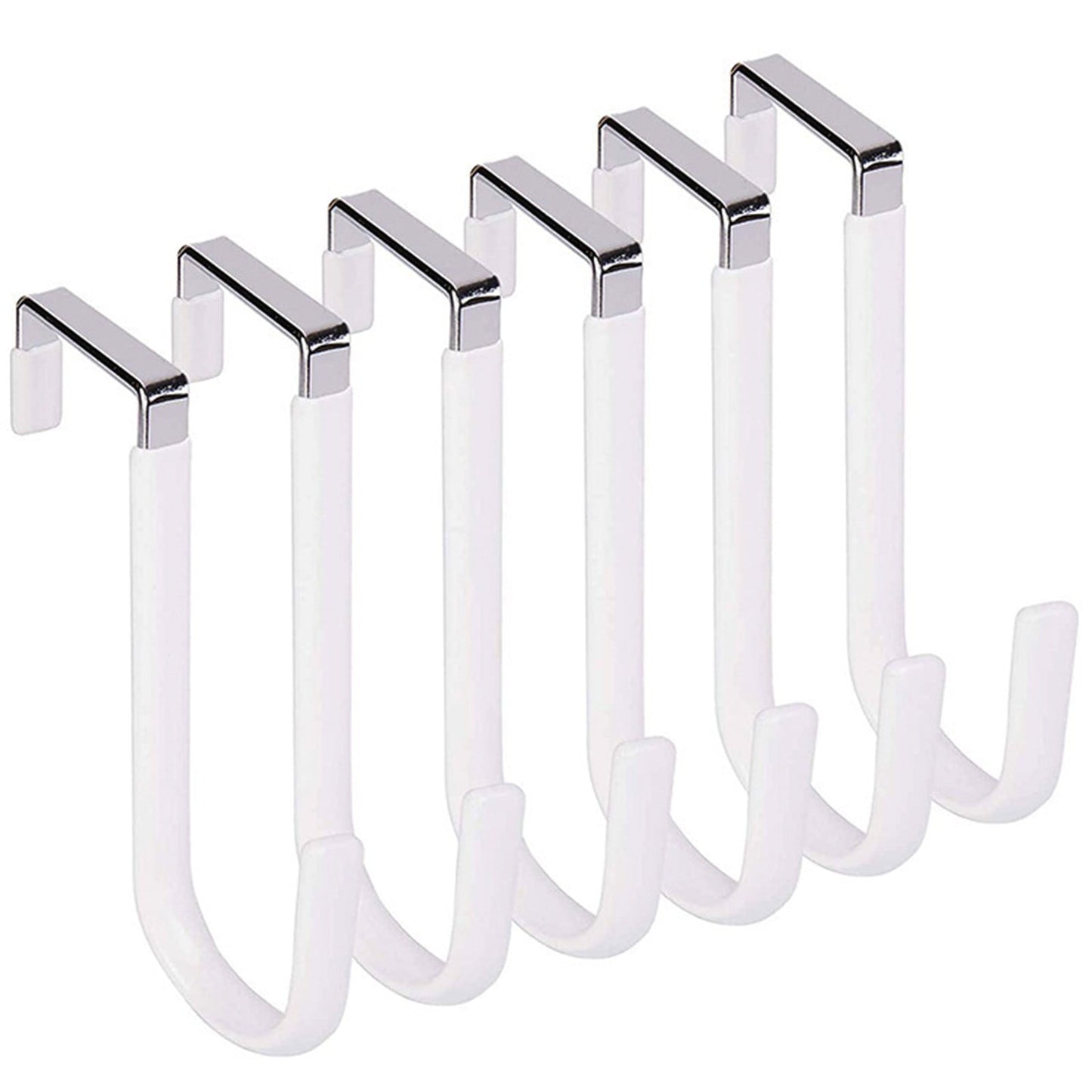 Over the Door Hook,1 Pack Over The Door Hooks Rubber Scratches,Sturdy Metal Single Over Door Hooks,Door Hanger Hook Door Hooks for Hanging,Towels,Clothes,Bathroom,Hold Up to 20Lbs(White) Black