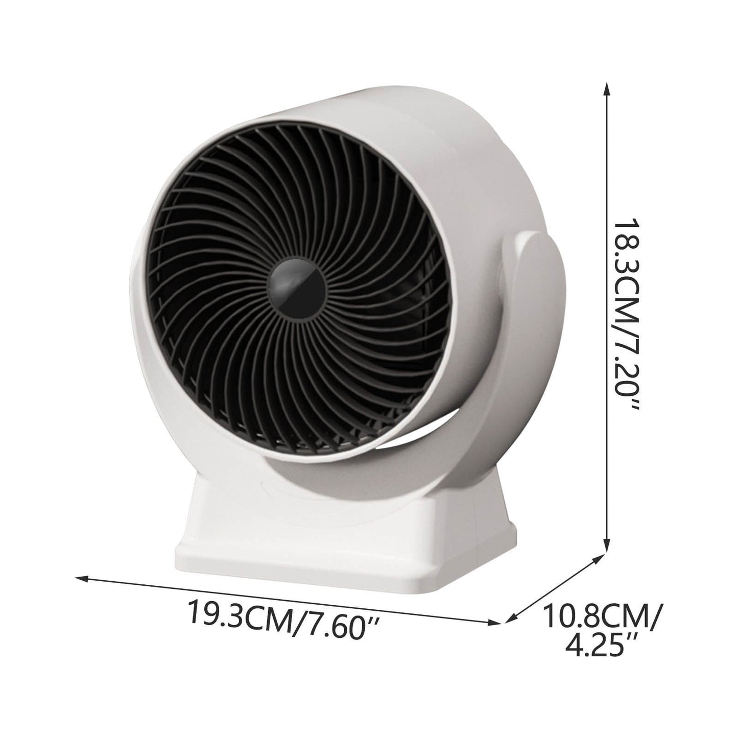 Space Heater,Mini Desk Heater for Office with 160° Lateral Auto Oscillation,3 Adjustable Gears,Tip-Over and Overheat Protection,Fast Heating,Small Ultra-Quiet Desktop Fan with USB Power White EU Standard