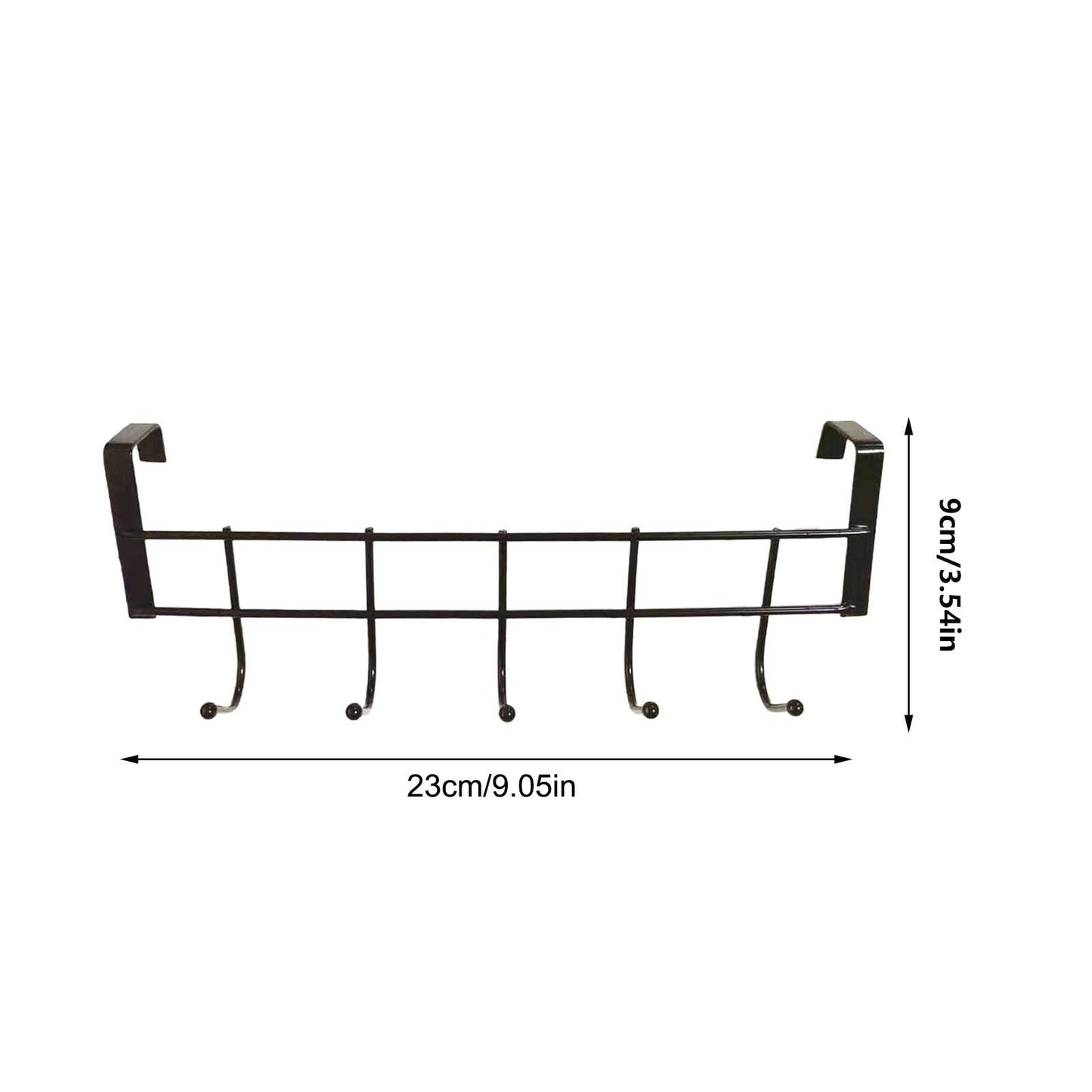 Over The Door Hooks For Hanging, Over The Door Hanger, Over The Door Organizer,Over The Door Towel Rack For Bathroom With 5 Coat Hooks, Bathroom Towel Holder Towels Hanger,Bedroom Door Hooks,(Black) Black