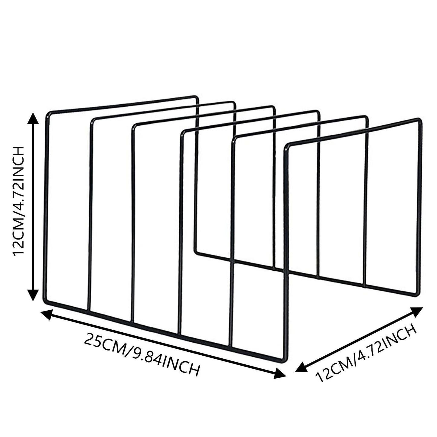 Vinyl Record Storage Holder Stand, Premium Metal Wire Magazine Rack and Book Holder, Functional and Contemporary Vinyl Record Rack Organizer, 1 Pcs, 9.84x4.72x4.72 9.84" x 4.72" x 4.72" Black