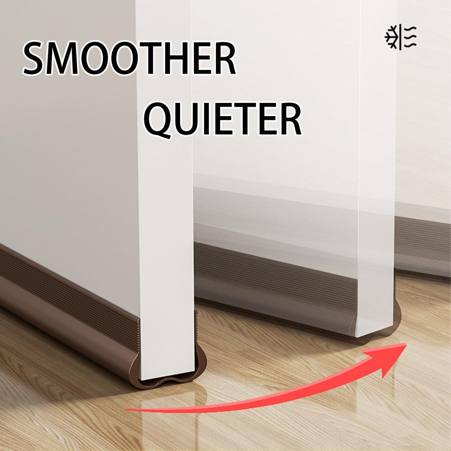 Door Stopper, Door Sweep for Bottom of Door, Door , Weather Stripping Door Seal, Door Filler Soundproof, Dust , Noise Stopper, 1 Pcs, 39.61x1.77x1.18 39.61" x 1.77" x 1.18" Black