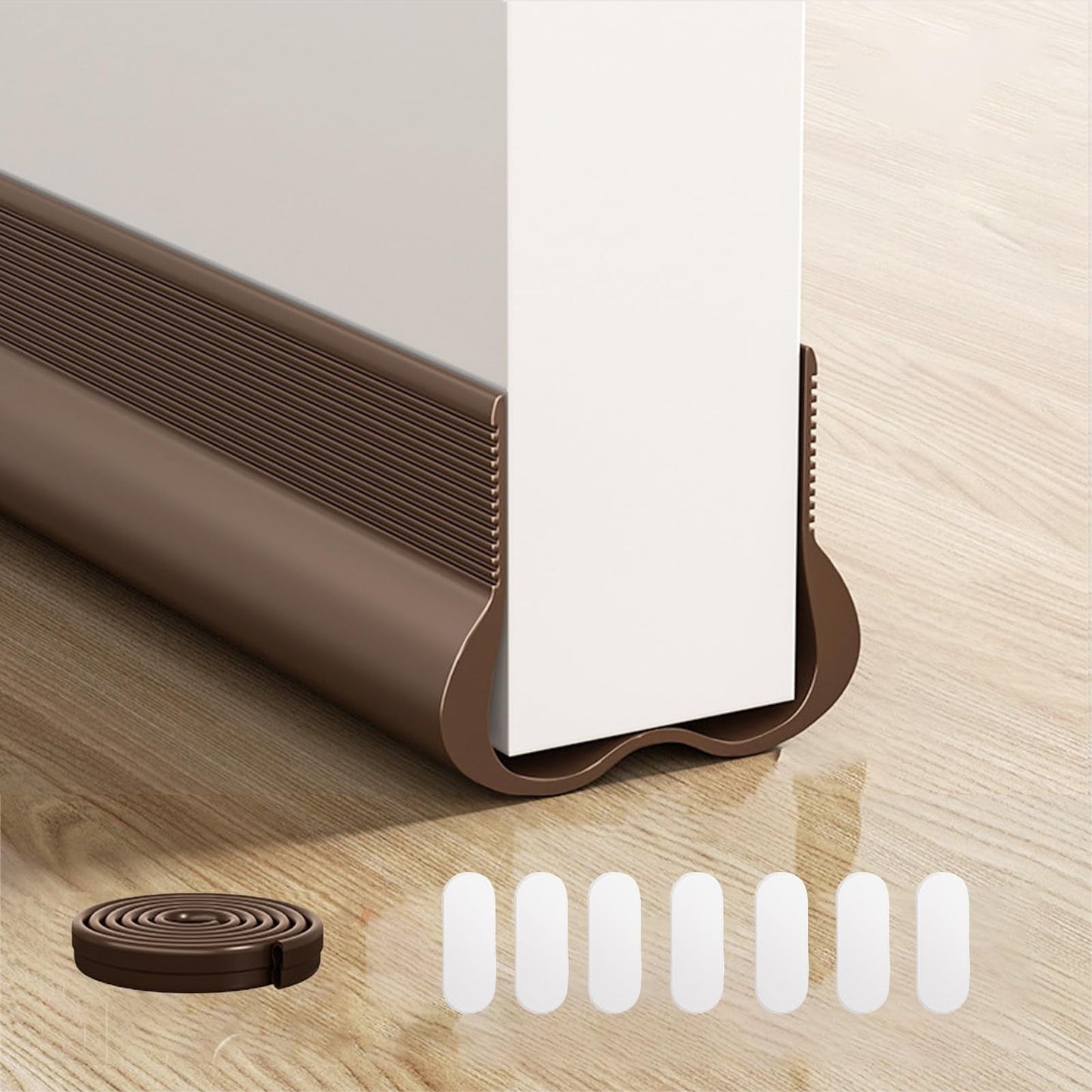 Door Stopper, Door Sweep for Bottom of Door, Door , Weather Stripping Door Seal, Door Filler Soundproof, Dust , Noise Stopper, 1 Pcs, 39.61x1.77x1.18 39.61" x 1.77" x 1.18" Brown