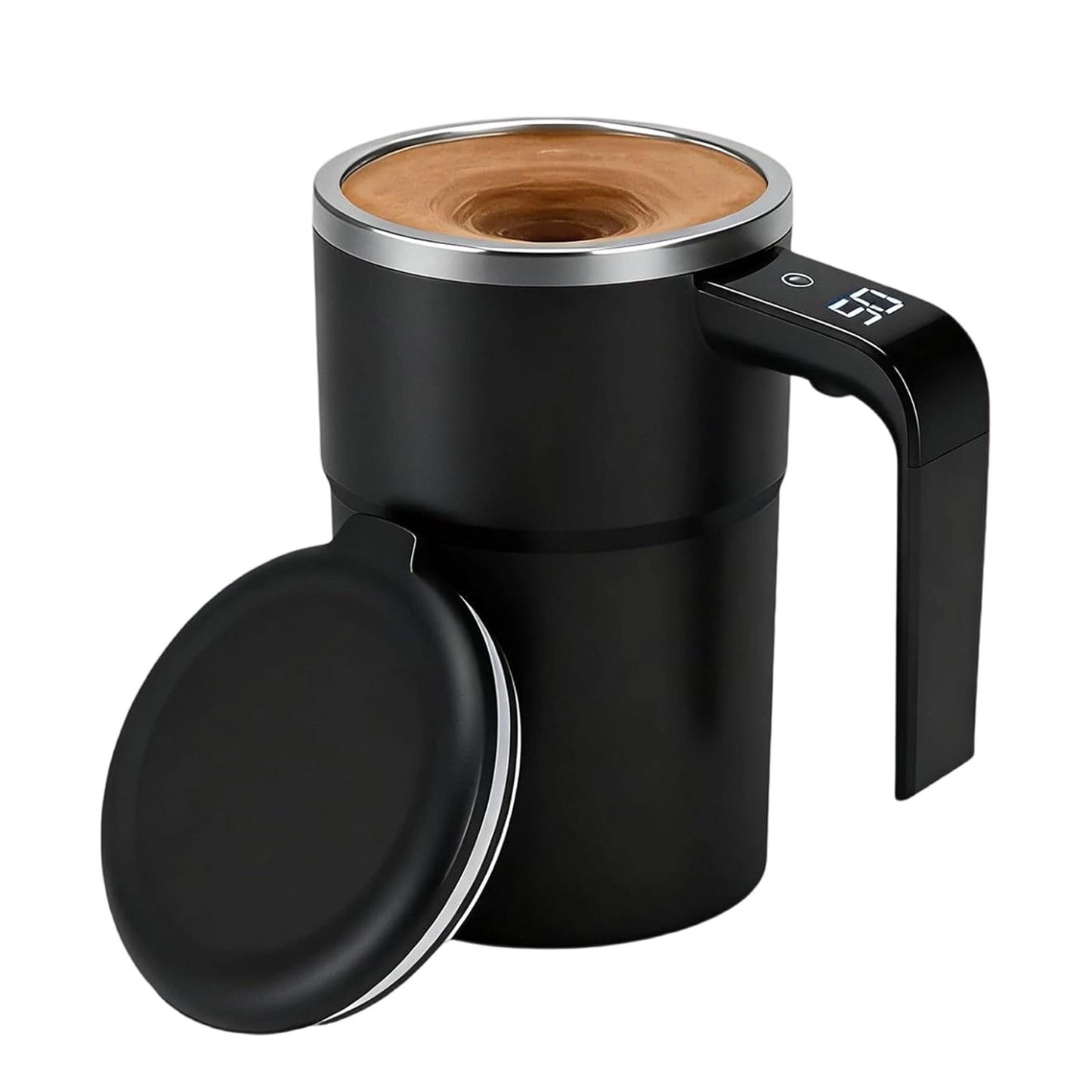 Self-Stirring Magnetic Coffee Mug with Temperature Display,Automatic Mixing for Coffee Tea and Shakes,Food Grade 304 Stainless Steel Liner,Smart LCD Screen for Real-Time Heat Monitoring B