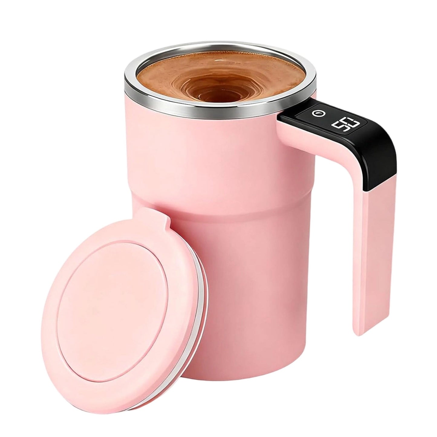 Self-Stirring Magnetic Coffee Mug with Temperature Display,Automatic Mixing for Coffee Tea and Shakes,Food Grade 304 Stainless Steel Liner,Smart LCD Screen for Real-Time Heat Monitoring C