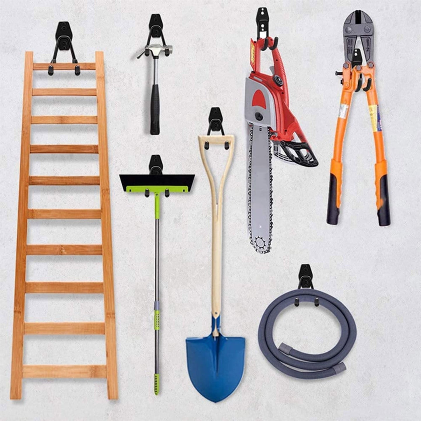 Garage Storage Utility Hooks, Heavy Duty Garage Hooks, Garage Garden Tool Organizer, Steel Wall Mount Hooks, Garden Small U Hooks, Wall Mount Hanger Organizer for Tools, 1 Pcs, 2.56x2.05x4.33 2.56" x 2.05" x 4.33" Black