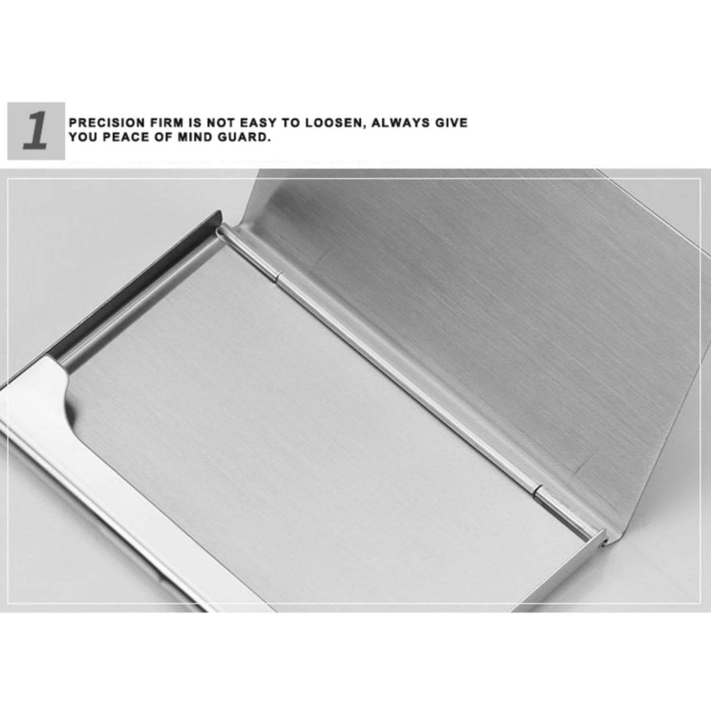 Slim Business Card Case for Men & Women, Pocket Metal Case, Professional Stainless Steel Business Card Holders, Purse Name Card Holder, Buckle Style Shut, 1 Pcs, 3.62x2.28 3.62" x 2.28" Silver*2