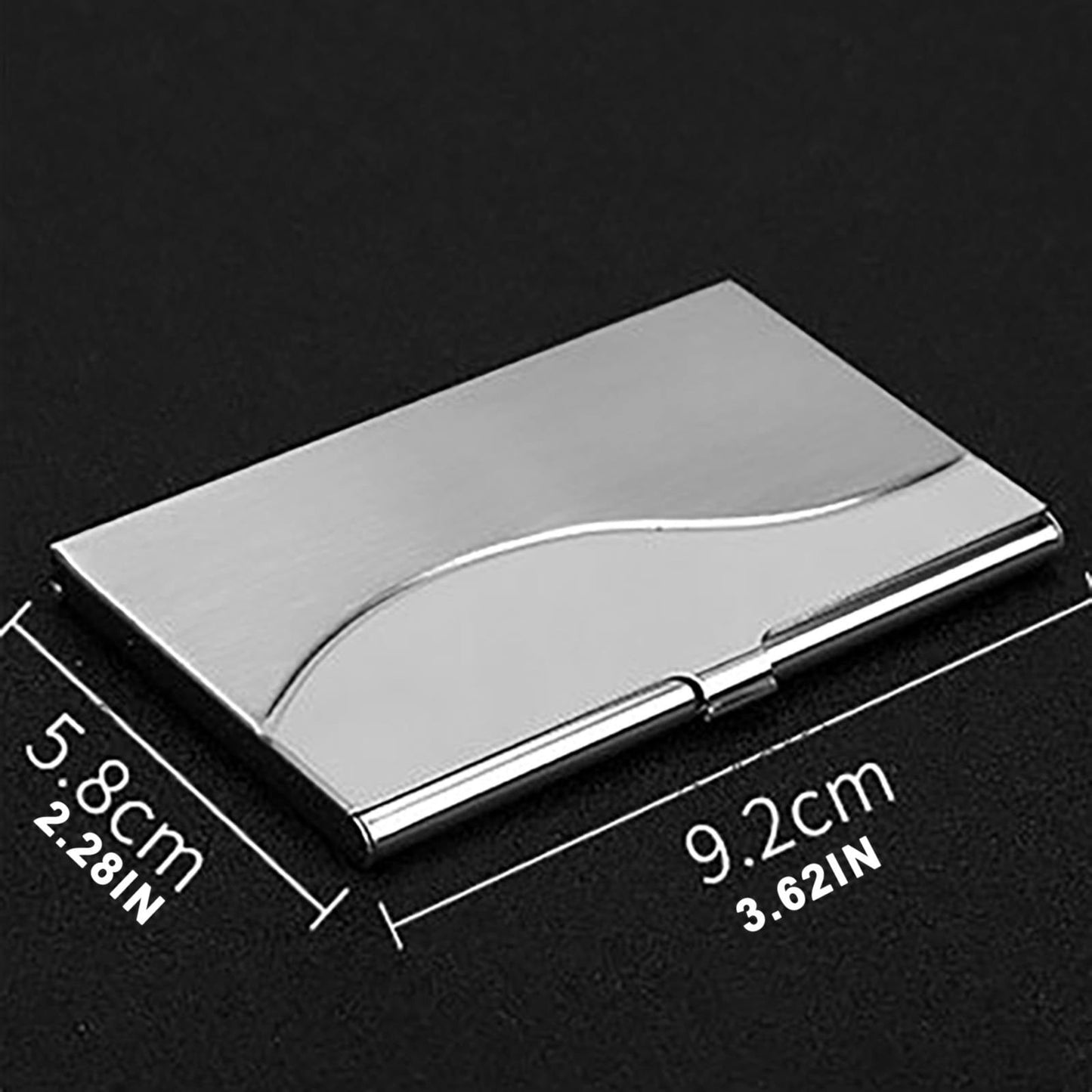 Slim Business Card Case for Men & Women, Pocket Metal Case, Professional Stainless Steel Business Card Holders, Purse Name Card Holder, Buckle Style Shut, 1 Pcs, 3.62x2.28 3.62" x 2.28" Silver*3
