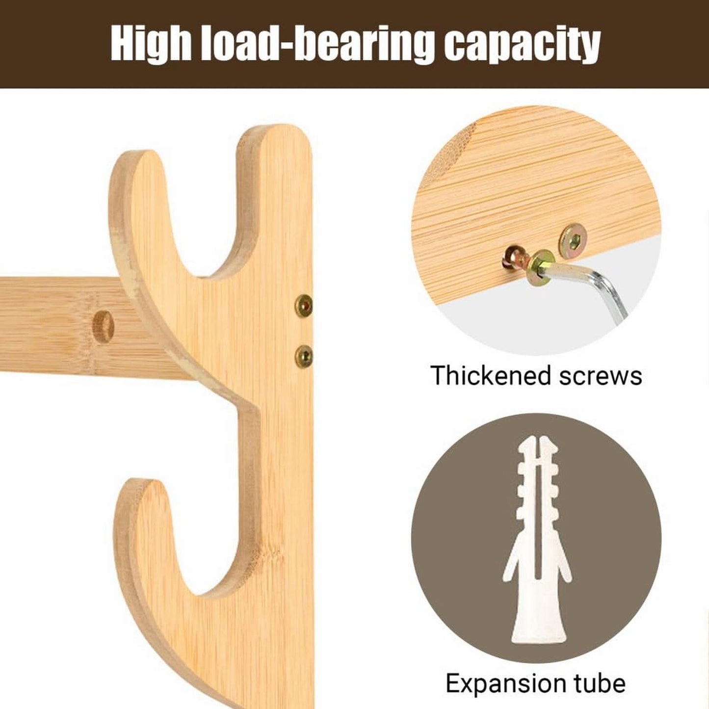 Bow Rack, Wall Mount Sword Holder, Wooden Wall Mount Bow Hanger Heavy Duty Archery Bows Wall Holder for Compound & Recurve Bows, Only Rack, 1 Pcs, 15.35x11.81x1.57 15.35" x 11.81" x 1.57" Beige