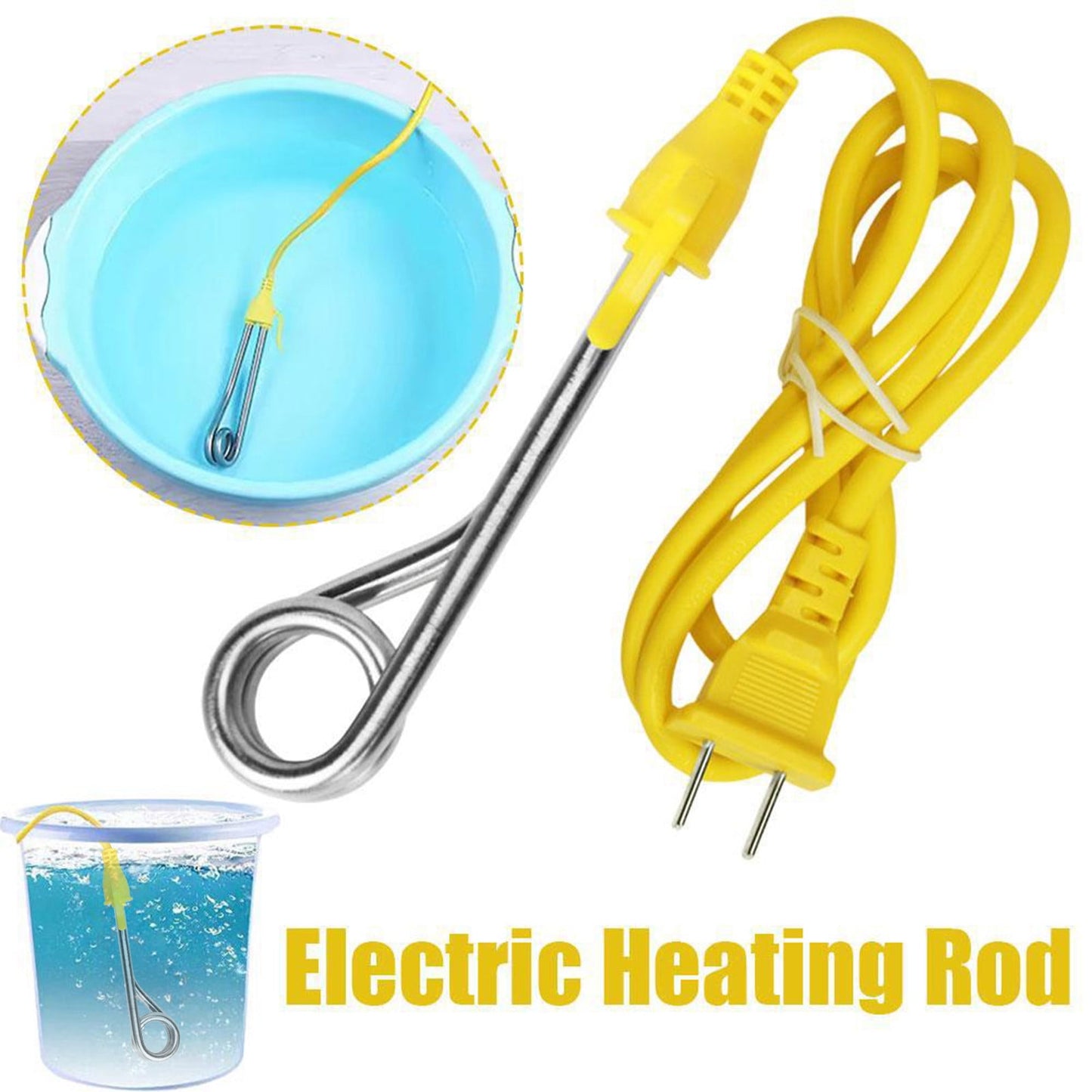 Portable Electric Immersion Water Heater，600W Stainless Steel for Fast Boiling in Cups，Foldable Plug for Easy Storage and Travel，Energy Efficient for Office，Dorm，or Camping Use
