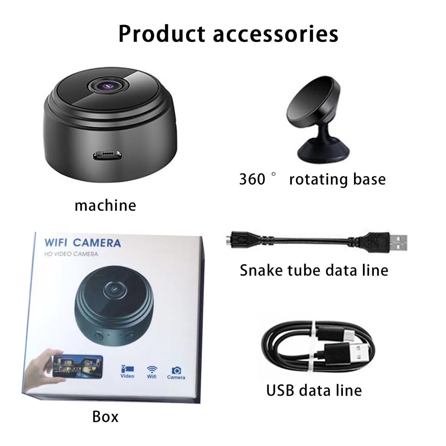 CCMAOLU Mini Security Camera 3 Pack,1080P HD WiFi Spy Camera with Night Vision,USB Powered Hidden Camera for Home Office,Remote Monitor via Phone APP,Motion Detection