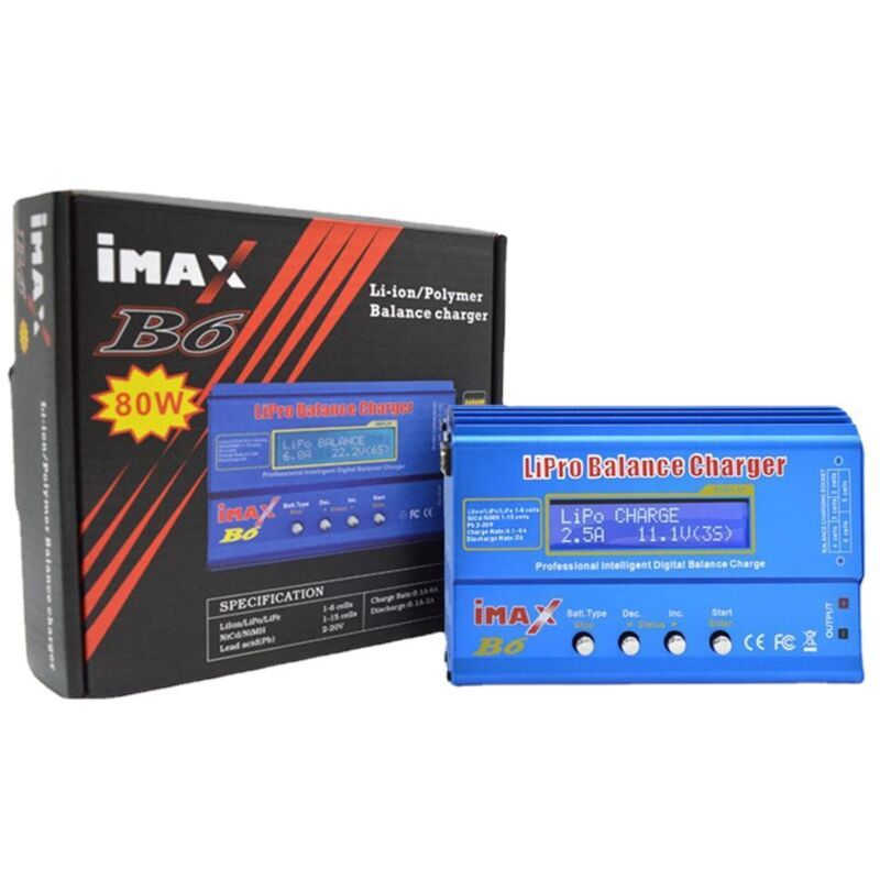 Lipo Charger 80W 6A Balance Charger for LiPo Li Ion LiFe 1-6S and NiMH NiCd 1-15S
