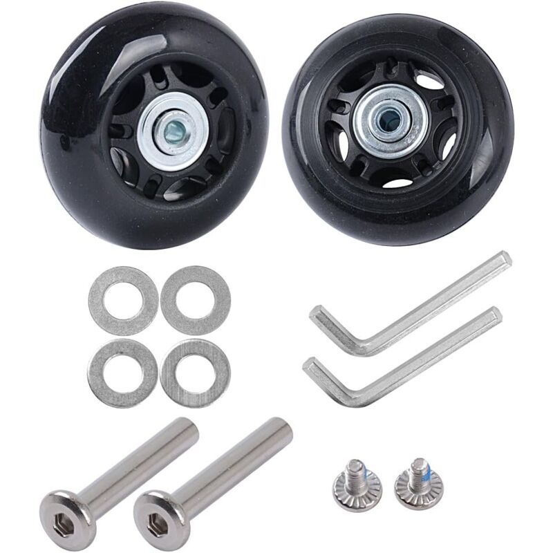 2 Pcs Suitcase Replacement Wheels Rubber Luggage Repair Kit, 45 x 18 mm