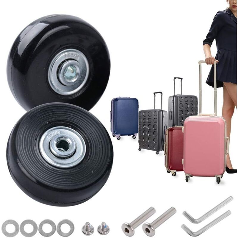 2 Pcs Suitcase Replacement Wheels Rubber Luggage Repair Kit, 45 x 18 mm