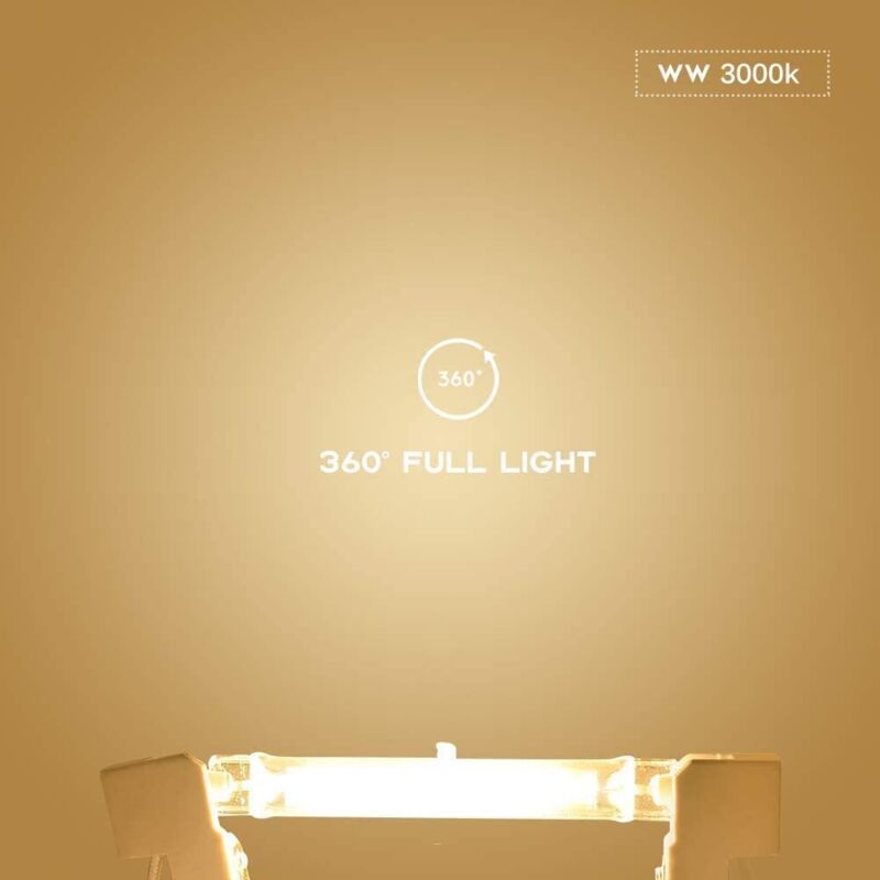 R7S LED Bulb 10W Warm White 230V Non Dimmable COB, 118 mm