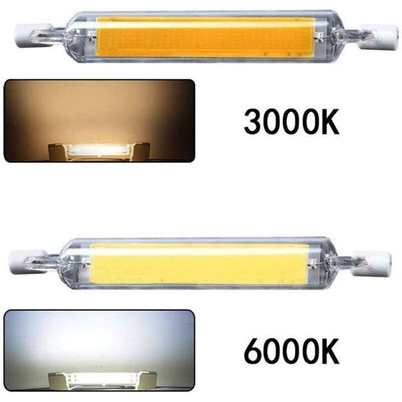 R7S LED Bulb 10W Warm White 230V Non Dimmable COB, 118 mm