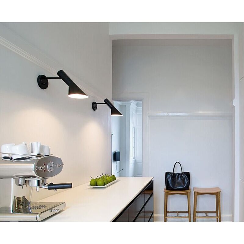 Modern Wall Light with Switch Adjustable E27 Reading Lamp Black