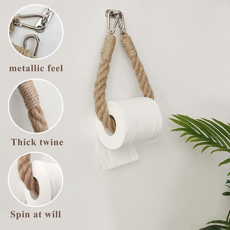 Hemp Rope Towel Holder Vintage Toilet Paper Holder with Screws
