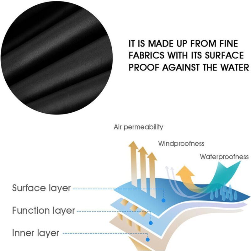Spa Cover Square Hot Tub Cover Waterproof 190T Polyester Black Gray, 207 x 207 x 30 cm