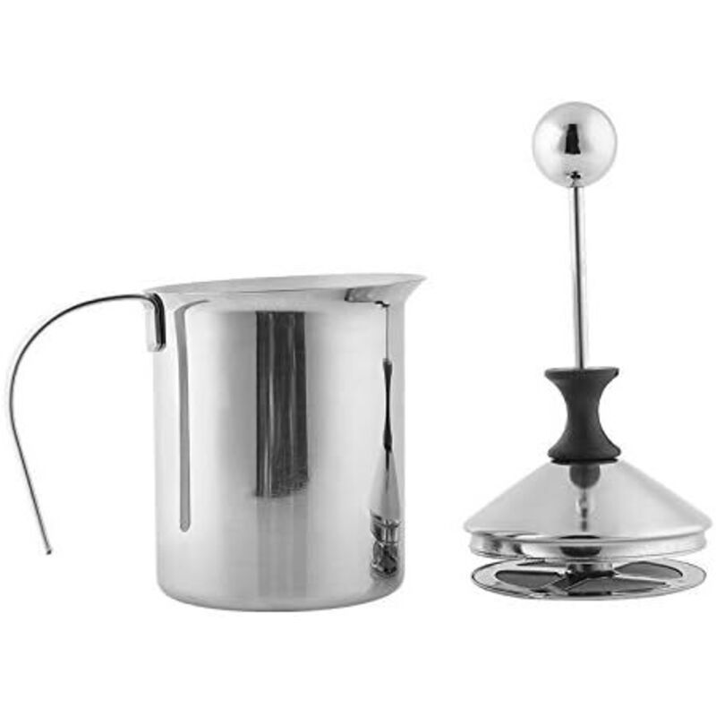 Milk Frother Stainless Steel Double Pump, 400 ml