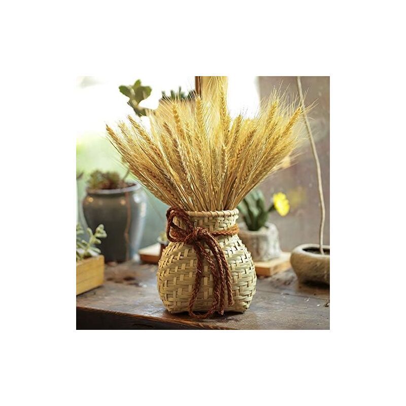 100 Pcs Natural Dried Wheat Stems Artificial Flower for DIY Decor