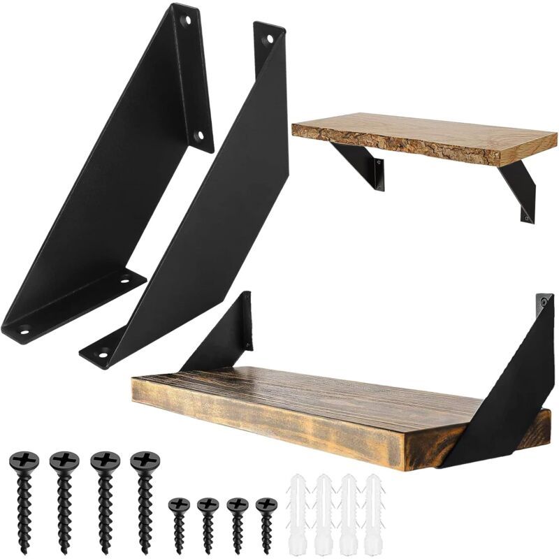 2 Pcs Heavy Duty Metal Shelf Brackets for DIY Shelves, 15 cm