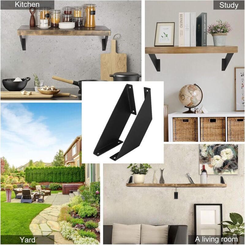 2 Pcs Heavy Duty Metal Shelf Brackets for DIY Shelves, 15 cm