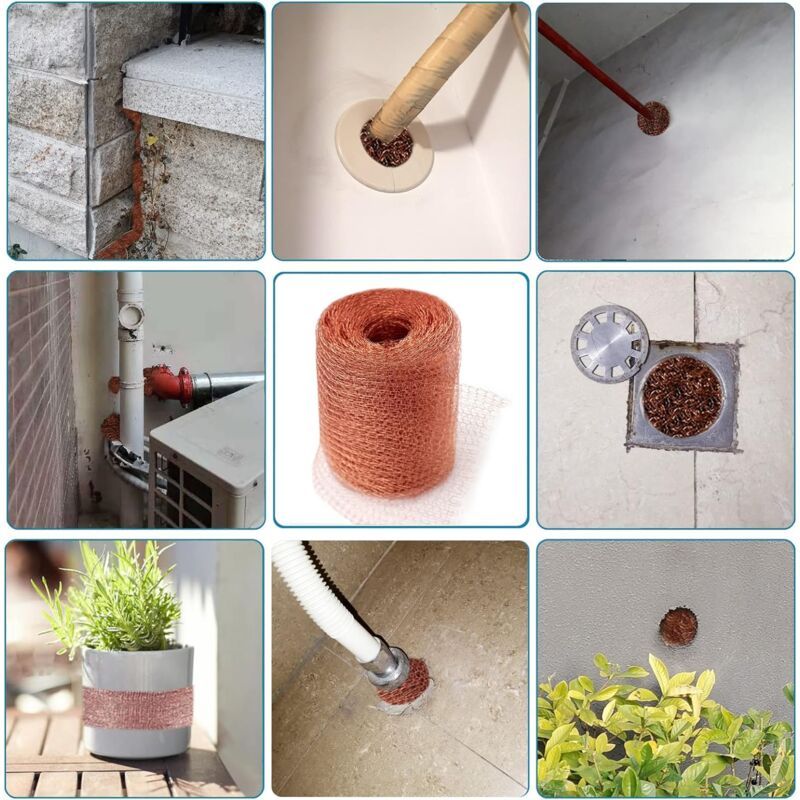 Copper Anti Rodent Mesh for Slugs Snails Mice and Birds, 6 m