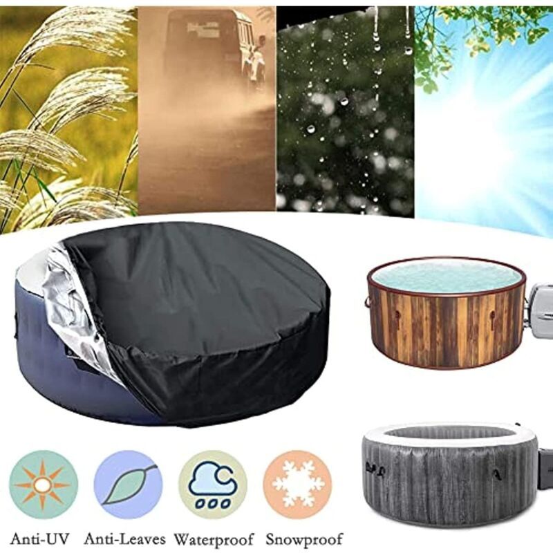 Round Spa Cover Waterproof Dustproof UV Resistant, 210 x 30 cm