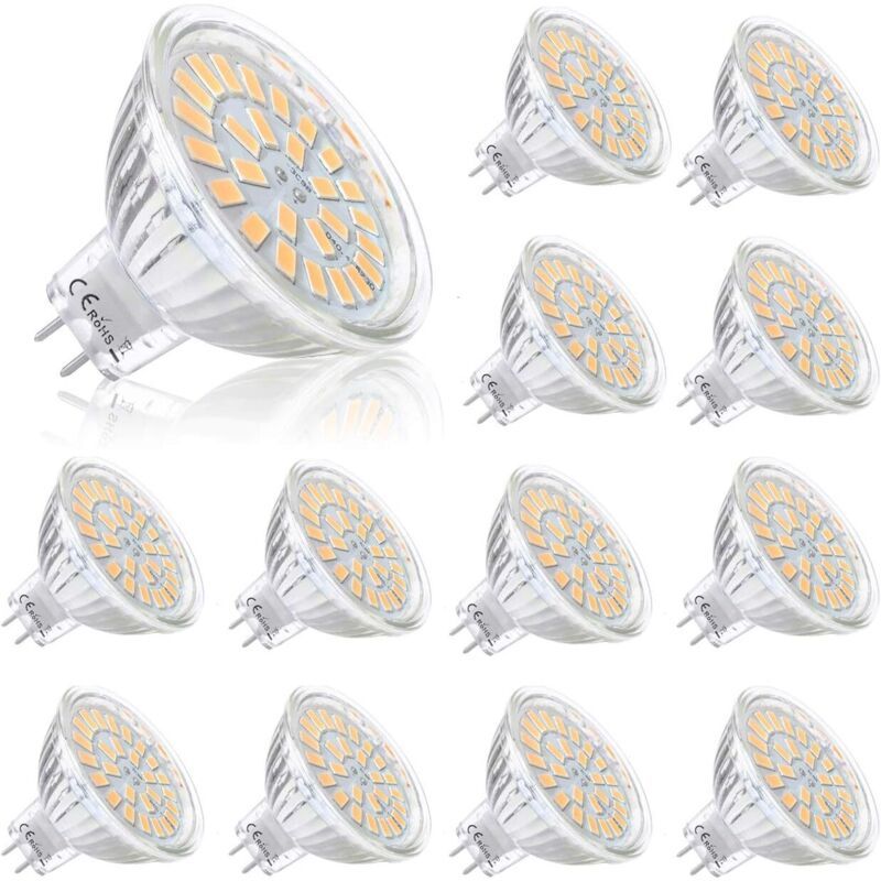 12 Pack MR16 LED Bulbs 12V 5W Warm White 2800K 120 Degree