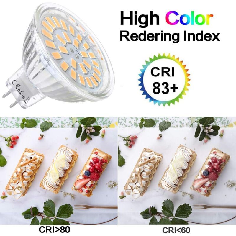12 Pack MR16 LED Bulbs 12V 5W Warm White 2800K 120 Degree