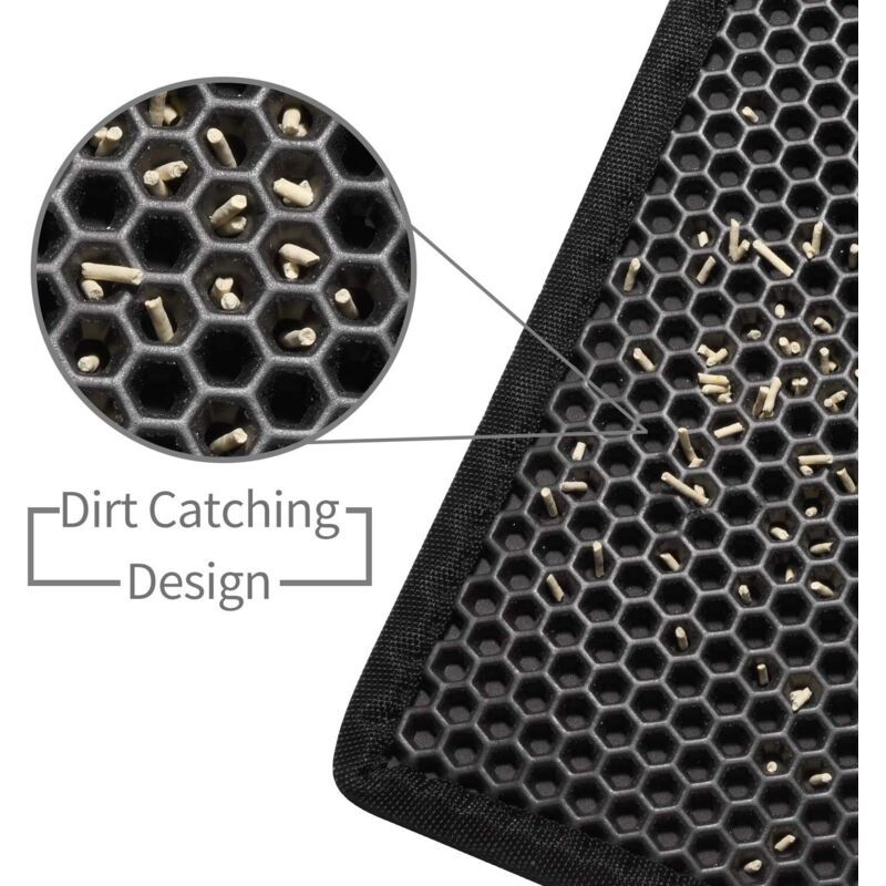 Double Layer Cat Litter Mat Black, 30 x 45 cm