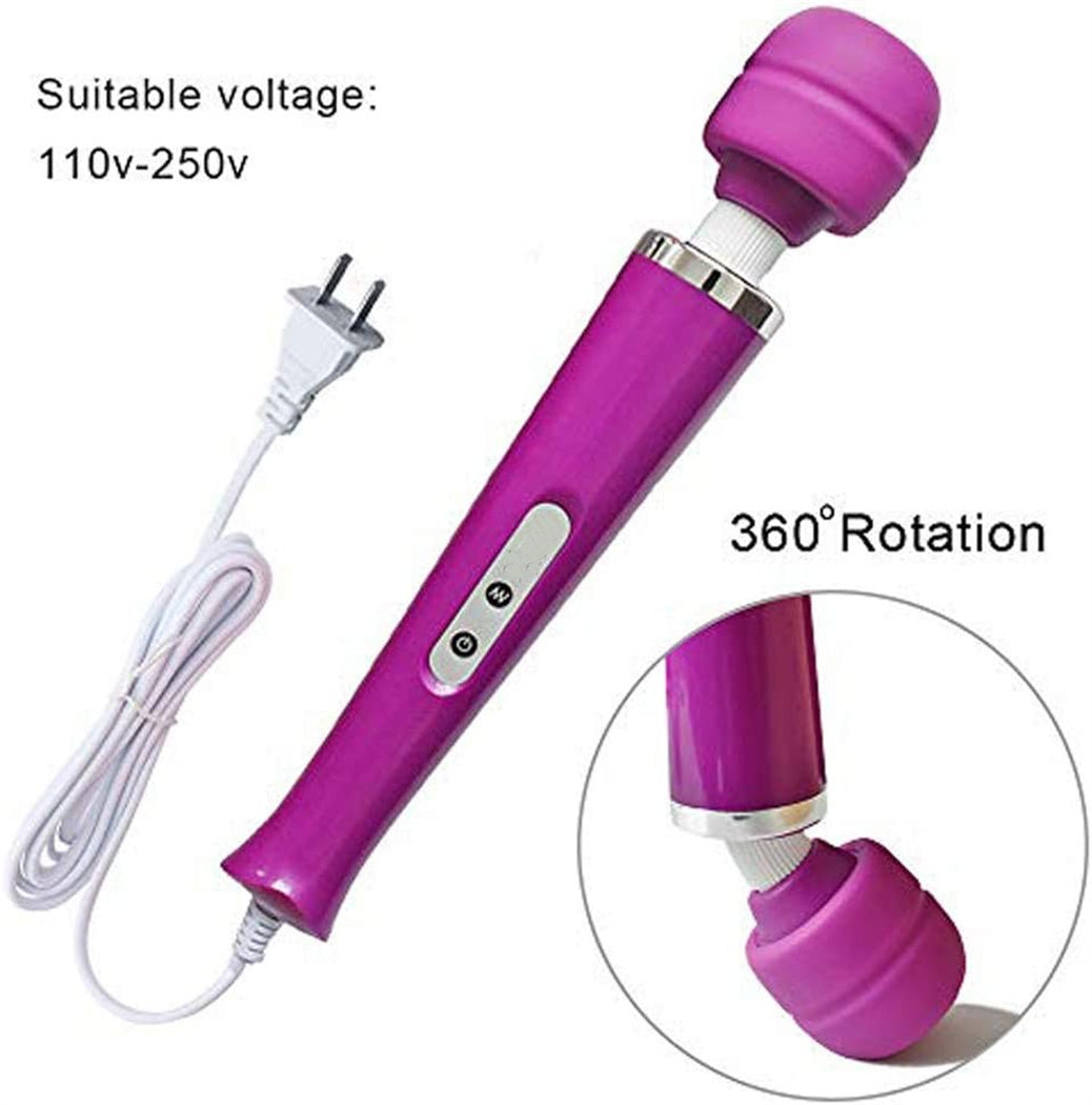 Tutuviw 10 Speeds Wired Powerful Handheld Electric Back Massager with Strong Vibrations, Personal Therapy Massager for Muscle Aches, Sports Recovery, Body Pain (Black) Purple