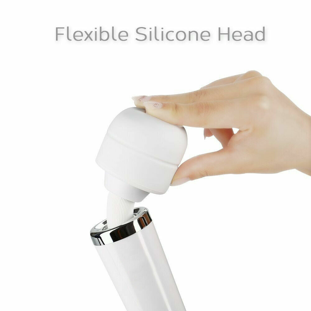 Tutuviw 10 Speeds Wired Powerful Handheld Electric Back Massager with Strong Vibrations, Personal Therapy Massager for Muscle Aches, Sports Recovery, Body Pain (Black) White
