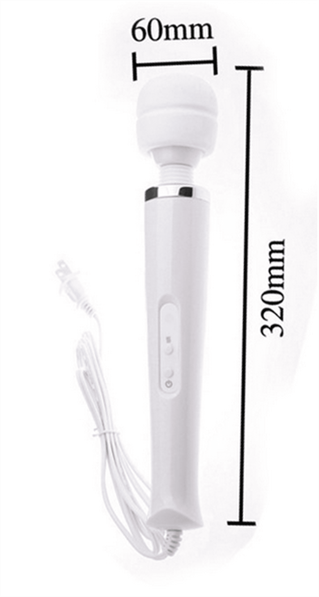 Tutuviw 10 Speeds Wired Powerful Handheld Electric Back Massager with Strong Vibrations, Personal Therapy Massager for Muscle Aches, Sports Recovery, Body Pain (Black) White